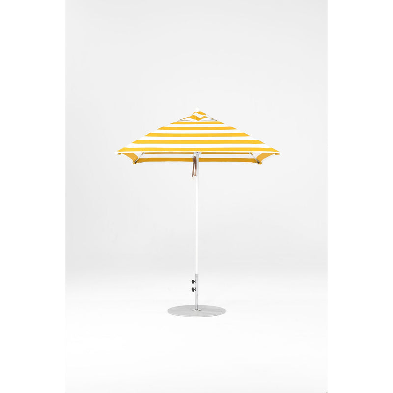 6.5 Ft Square Frankford Patio Umbrella- Pulley Lift- Matte White Frame