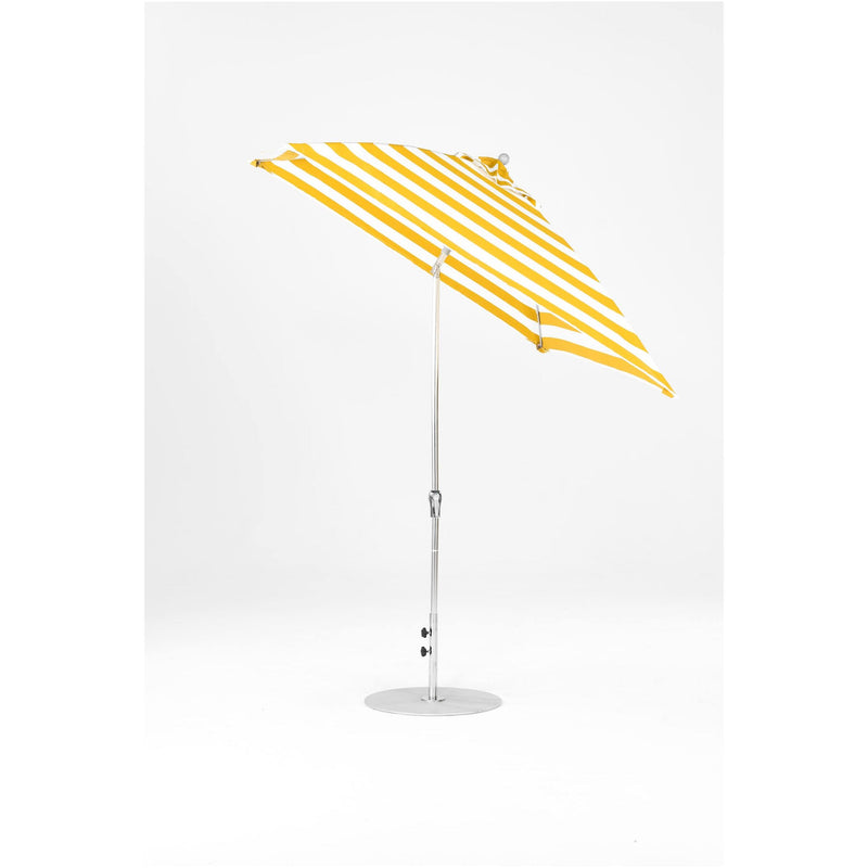 7.5 Ft Frankford Square Patio Umbrella- Crank Auto-Tilt- Polished Silver Anodized Frame