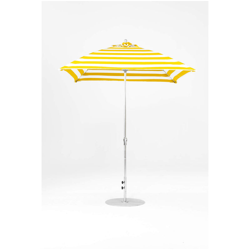 7.5 Ft Square Frankford Patio Umbrella- Crank Lift- Polished Silver Anodized Frame