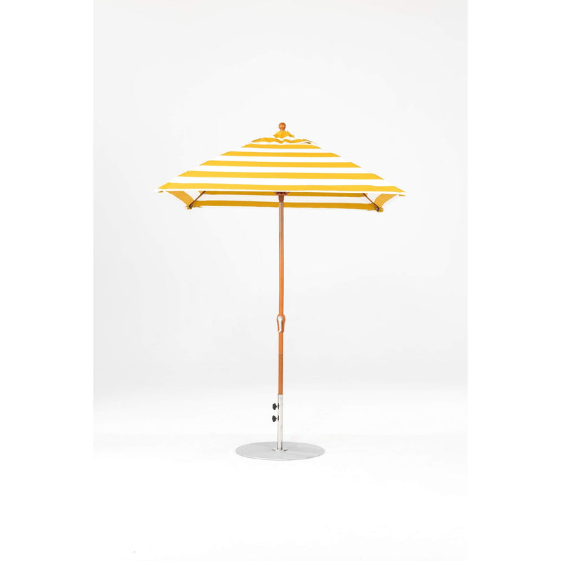 6.5 Ft Square Frankford Patio Umbrella- Crank Lift- Wood Grain Frame