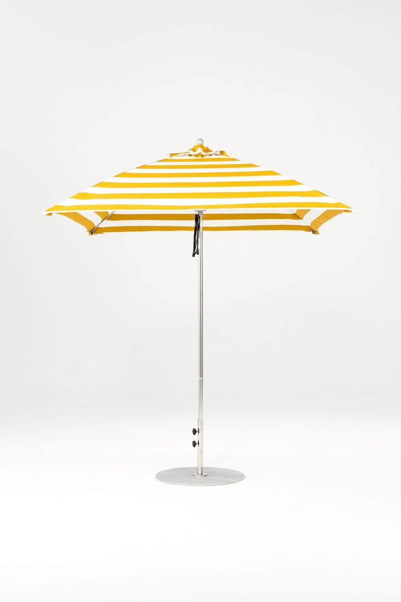 7.5 Ft Square Frankford Patio Umbrella- Pulley Lift- Matte Silver Frame