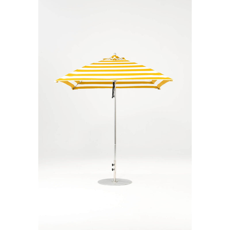 7.5 Ft Square Frankford Patio Umbrella- Pulley Lift- Polished Silver Anodized Frame
