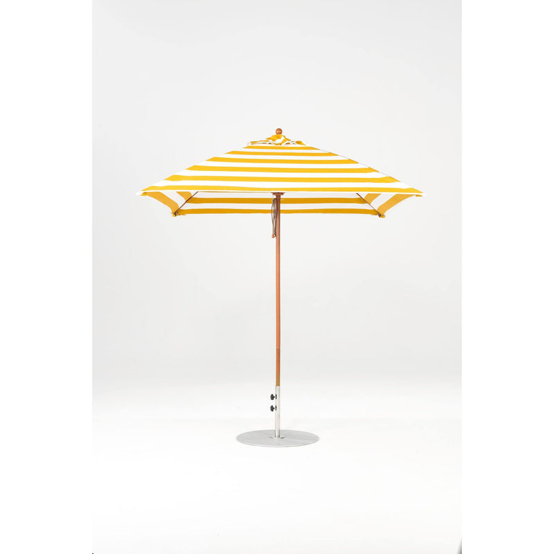 7.5 Ft Square Frankford Patio Umbrella- Pulley Lift- Wood Grain Frame