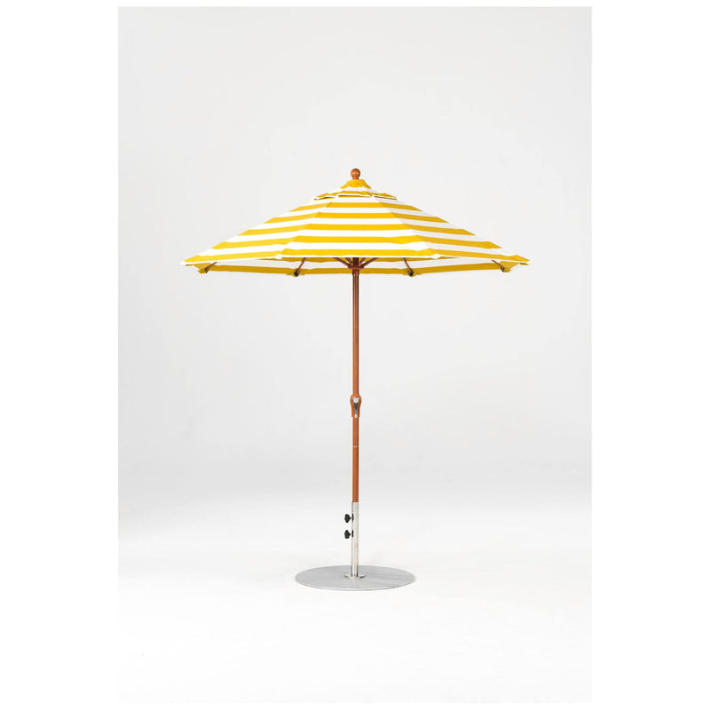 7.5 Ft Octagonal Frankford Patio Umbrella- Crank Lift- Wood Grain Frame