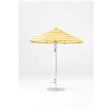 7.5 Ft Octagonal Frankford Patio Umbrella- Pulley Lift- Polished Silver Anodized Frame