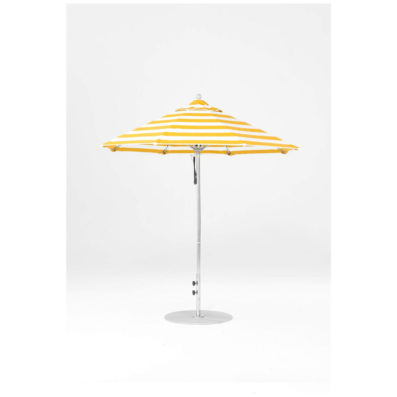 7.5 Ft Octagonal Frankford Patio Umbrella- Pulley Lift- Polished Silver Anodized Frame