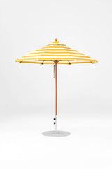 7.5 Ft Octagonal Frankford Patio Umbrella- Pulley Lift- Wood Grain Frame