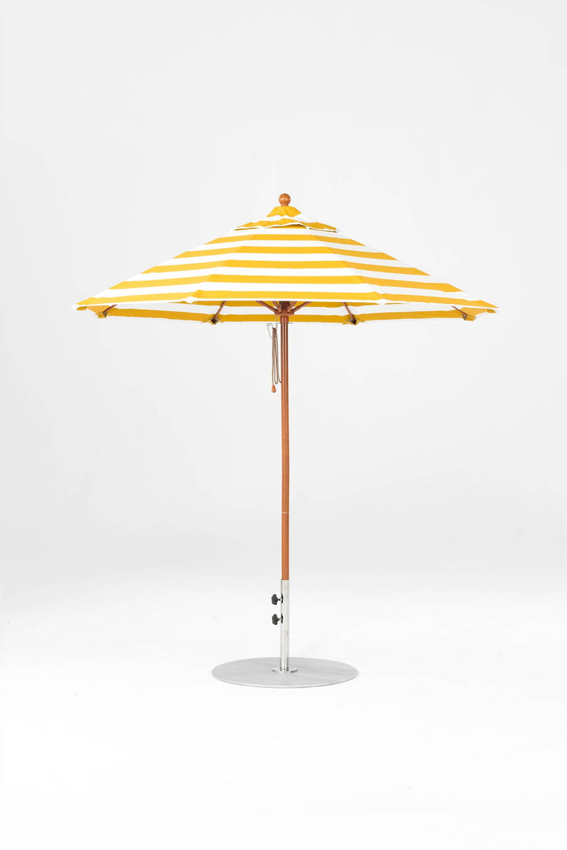7.5 Ft Octagonal Frankford Patio Umbrella- Pulley Lift- Wood Grain Frame