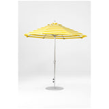 9 Ft Octagonal Frankford Patio Umbrella- Crank Lift- Polished Silver Anodized Frame