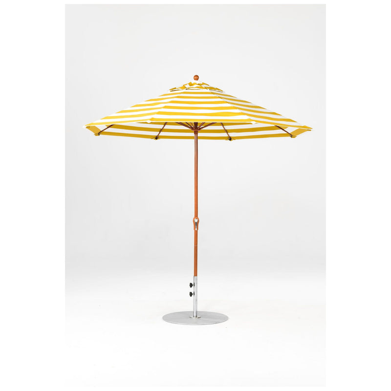 9 Ft Octagonal Frankford Patio Umbrella- Crank Lift- Wood Grain Frame