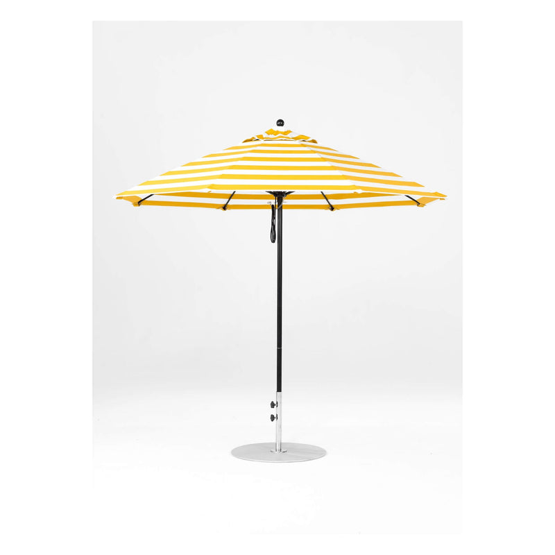 9 Ft Octagonal Frankford Patio Umbrella- Pulley Lift- Matte Black Frame