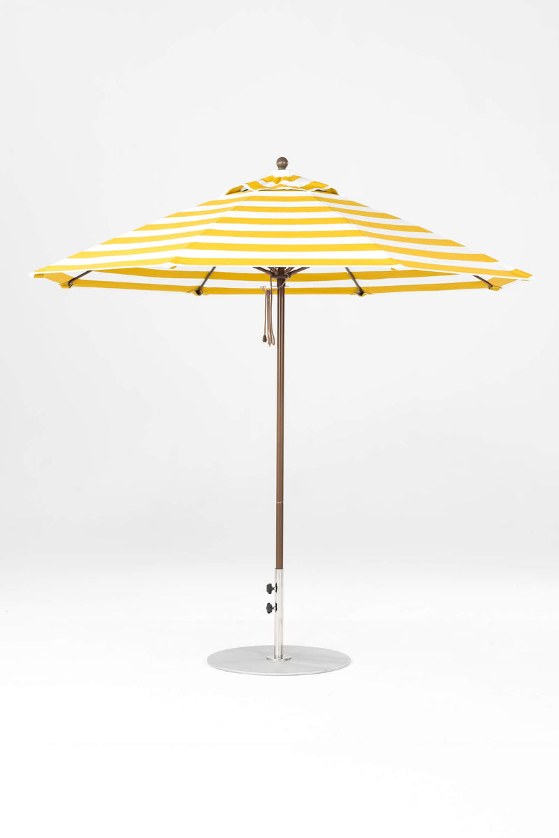 9 Ft Octagonal Frankford Patio Umbrella- Pulley Lift- Matte Bronze Frame