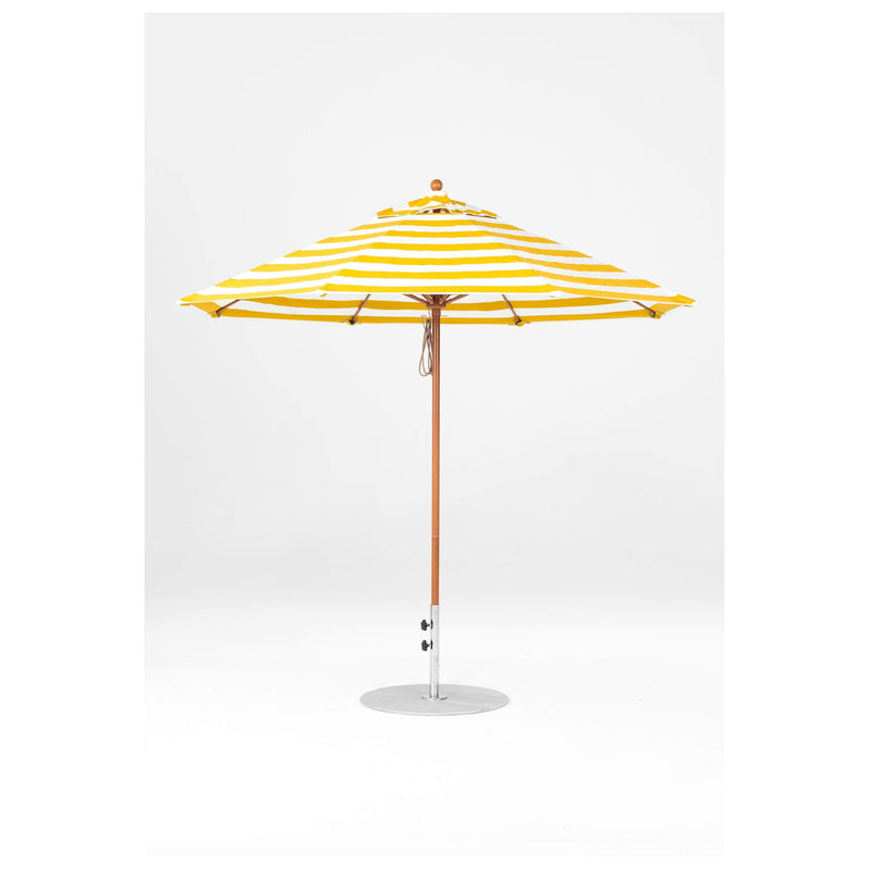9 Ft Octagonal Frankford Patio Umbrella- Pulley Lift- Wood Grain Frame