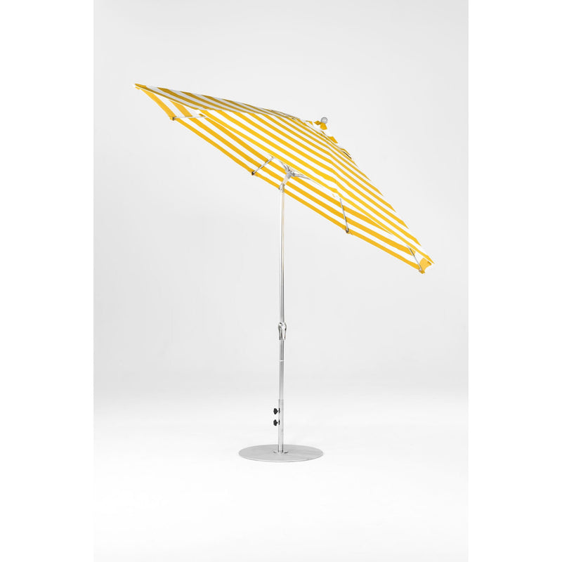11 Ft Octagonal Frankford Patio Umbrella- Crank Auto-Tilt- Polished Silver Anodized Frame