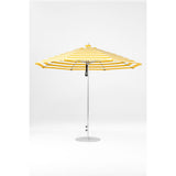 11 Ft Octagonal Frankford Patio Umbrella- Pulley Lift- Polished Silver Anodized Frame