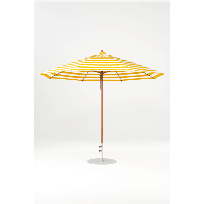 11 Ft Octagonal Frankford Patio Umbrella- Pulley Lift- Wood Grain Frame