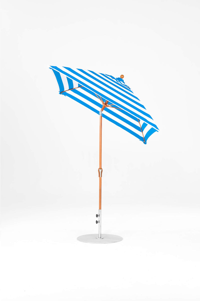 6.5 Ft Frankford Square Patio Umbrella- Crank Auto-Tilt- Wood Grain Frame