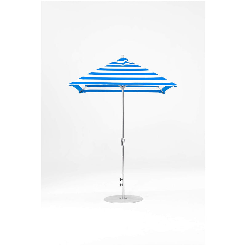 6.5 Ft Square Frankford Outdoor Patio Umbrella- Crank Lift- Matte Silver Frame