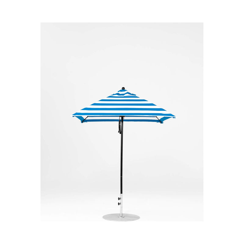 6.5 Ft Square Frankford Patio Umbrella- Pulley Lift- Matte Black Frame