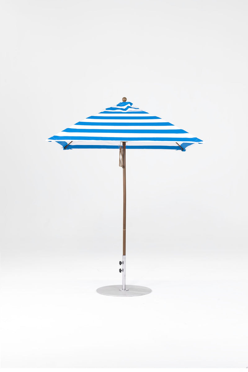 6.5 Ft Square Frankford Patio Umbrella- Pulley Lift- Matte Bronze Frame
