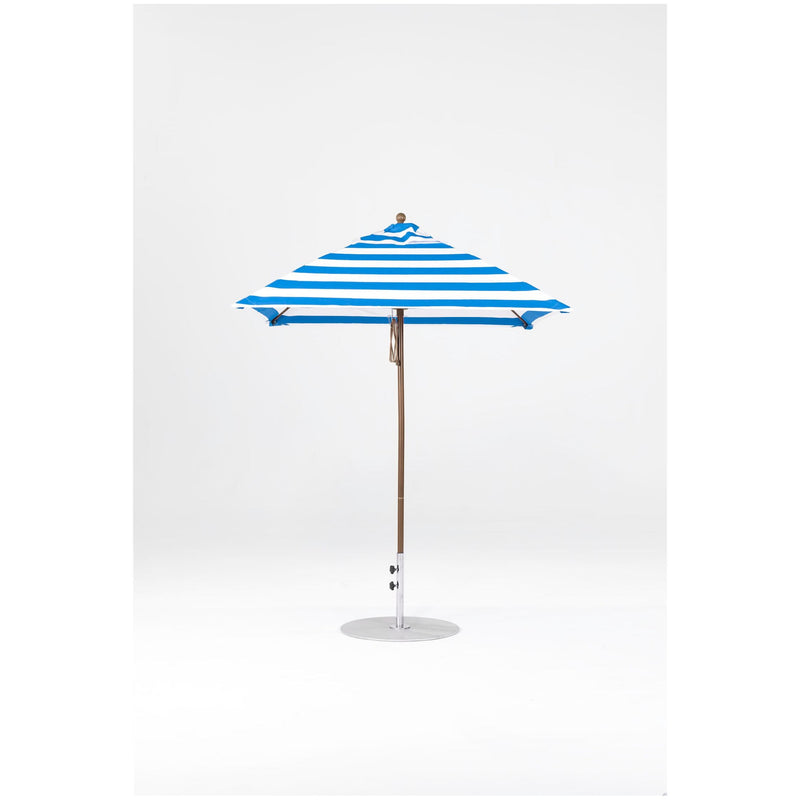 6.5 Ft Square Frankford Patio Umbrella- Pulley Lift- Matte Bronze Frame