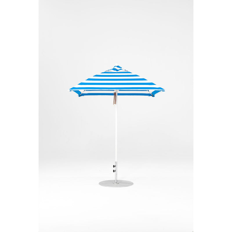 6.5 Ft Square Frankford Patio Umbrella- Pulley Lift- Matte White Frame