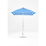 7.5 Ft Square Frankford Patio Umbrella- Crank Lift- Polished Silver Anodized Frame
