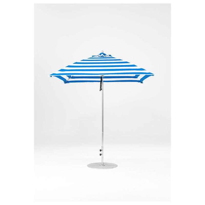 7.5 Ft Square Frankford Patio Umbrella- Pulley Lift- Matte Silver Frame