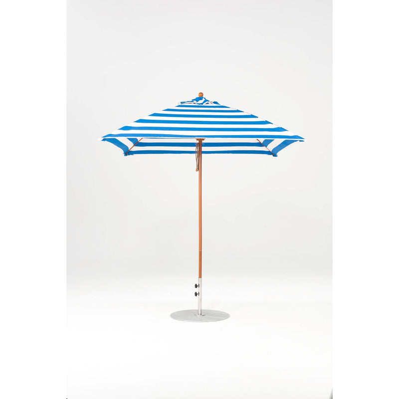 6.5 Ft Square Frankford Patio Umbrella- Pulley Lift- Wood Grain Frame