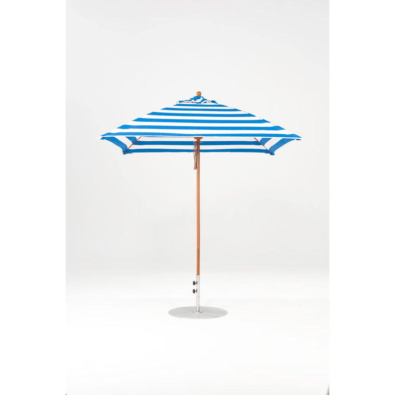 7.5 Ft Square Frankford Patio Umbrella- Pulley Lift- Wood Grain Frame