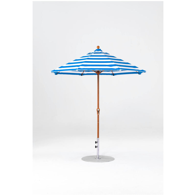 7.5 Ft Octagonal Frankford Patio Umbrella- Crank Lift- Wood Grain Frame