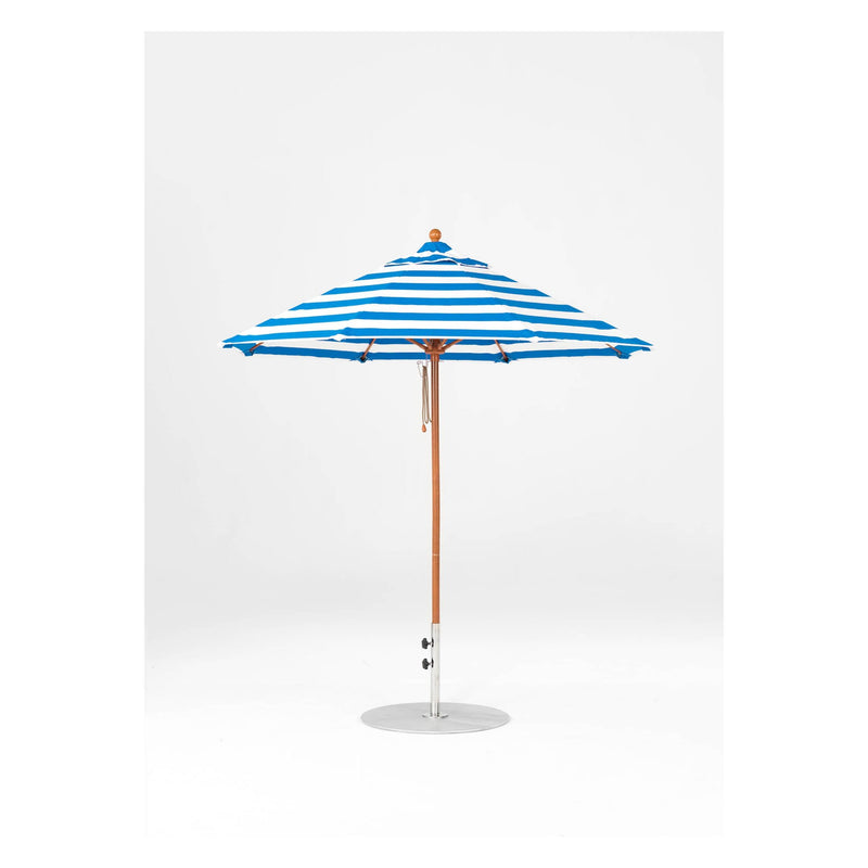 7.5 Ft Octagonal Frankford Patio Umbrella- Pulley Lift- Wood Grain Frame
