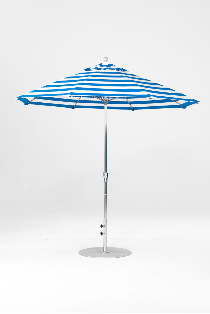 9 Ft Octagonal Frankford Patio Umbrella- Crank Lift- Matte Silver Frame