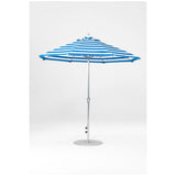 9 Ft Octagonal Frankford Patio Umbrella- Crank Lift- Polished Silver Anodized Frame