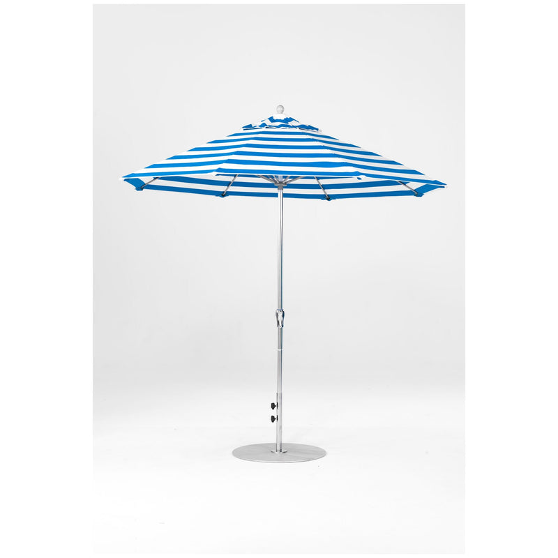 9 Ft Octagonal Frankford Patio Umbrella- Crank Lift- Polished Silver Anodized Frame
