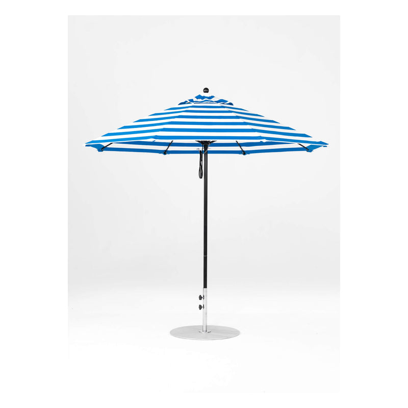 9 Ft Octagonal Frankford Patio Umbrella- Pulley Lift- Matte Black Frame