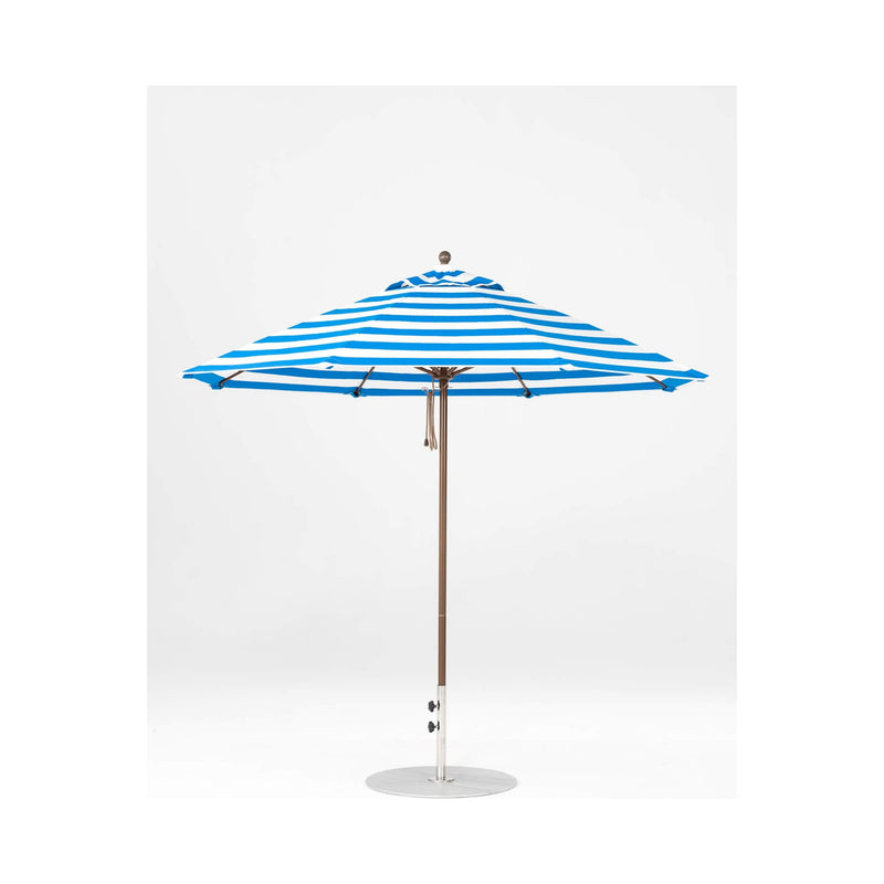 9 Ft Octagonal Frankford Patio Umbrella- Pulley Lift- Matte Bronze Frame