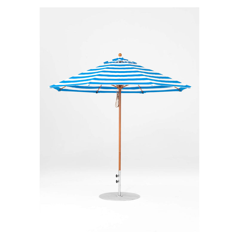 9 Ft Octagonal Frankford Patio Umbrella- Pulley Lift- Wood Grain Frame