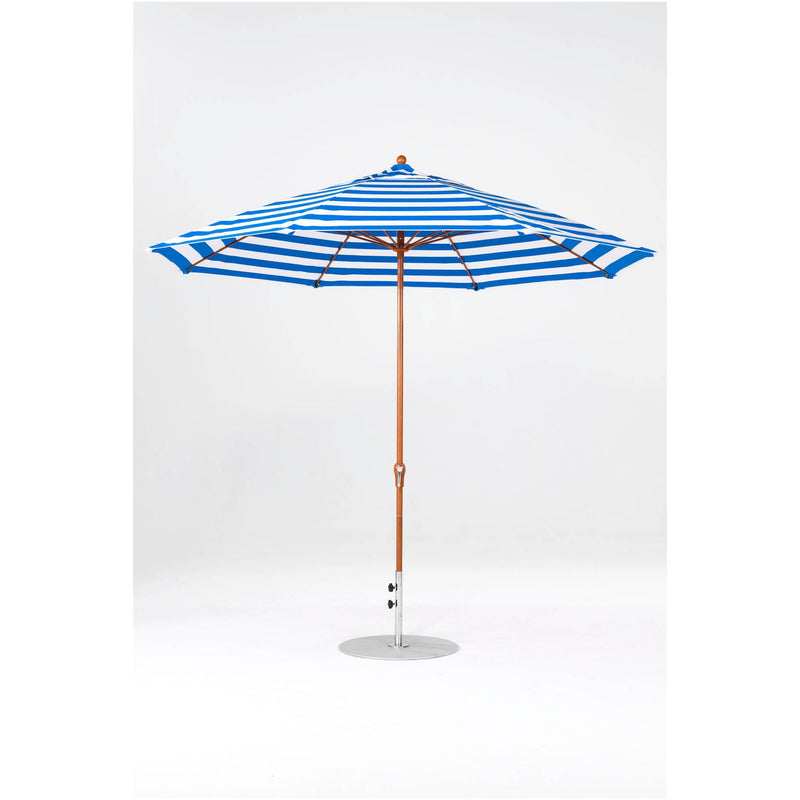 11 Ft Octagonal Frankford Patio Umbrella- Crank Lift- Wood Grain Frame