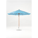 11 Ft Octagonal Frankford Patio Umbrella- Pulley Lift- Wood Grain Frame