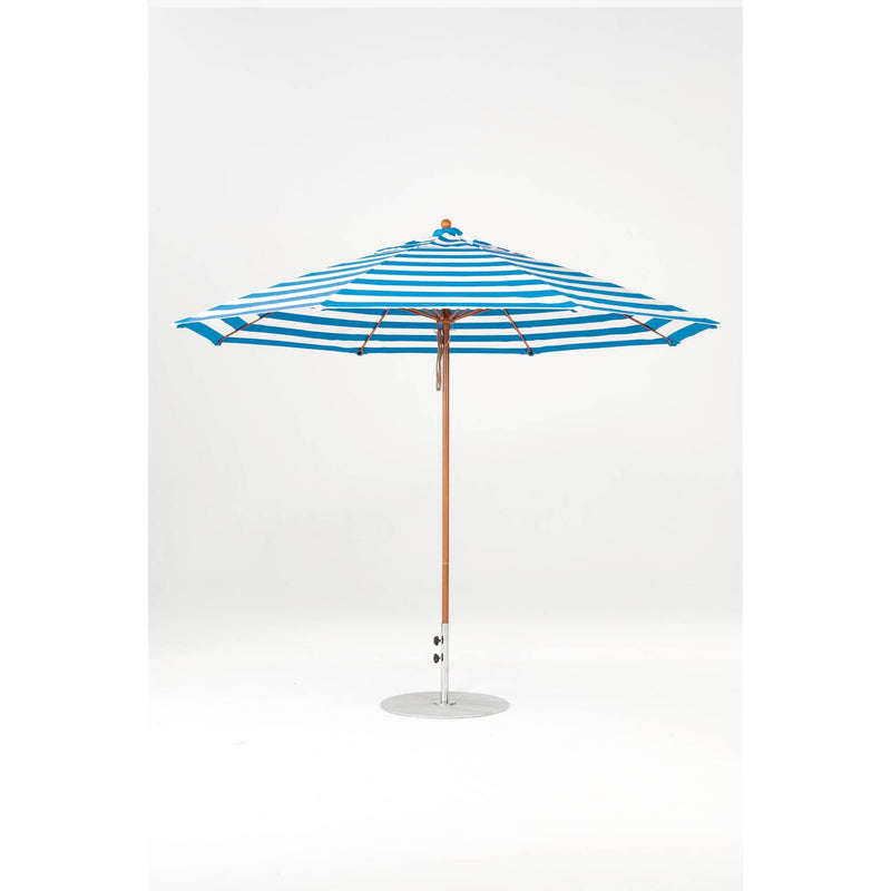 11 Ft Octagonal Frankford Patio Umbrella- Pulley Lift- Wood Grain Frame