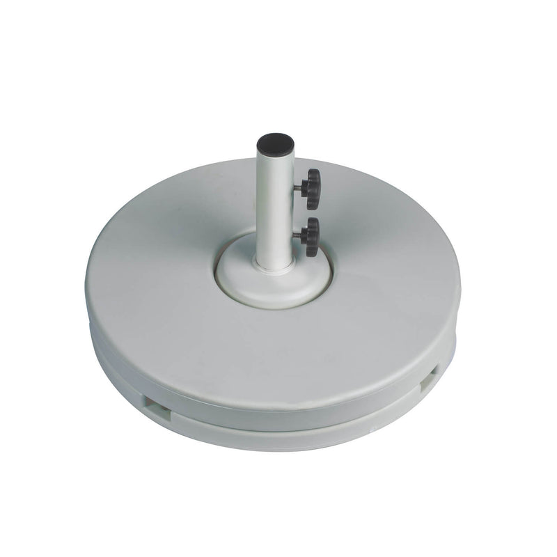 flat patio umbrella base 130LB Round Galvanized Base- No Wheels allowing you to reposition your umbrella without strain 25lb Steel Square Outdoor Patio