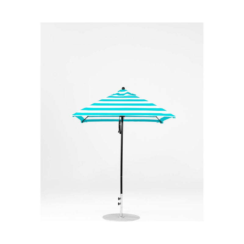6.5 Ft Square Frankford Patio Umbrella- Pulley Lift- Matte Black Frame