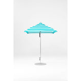 6.5 Ft Square Frankford Patio Umbrella- Pulley Lift- Polished Silver Anodized Frame