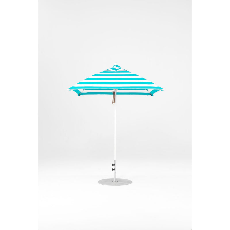 6.5 Ft Square Frankford Patio Umbrella- Pulley Lift- Matte White Frame
