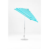 7.5 Ft Frankford Square Patio Umbrella- Crank Auto-Tilt- Polished Silver Anodized Frame