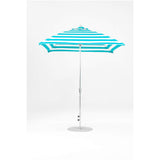 7.5 Ft Square Frankford Patio Umbrella- Crank Lift- Polished Silver Anodized Frame