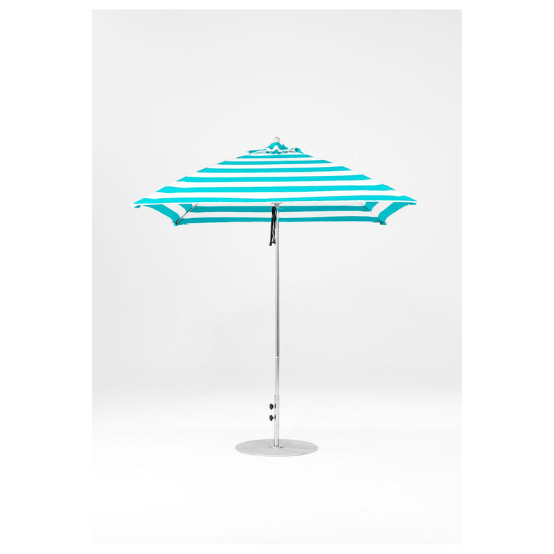 7.5 Ft Square Frankford Patio Umbrella- Pulley Lift- Matte Silver Frame