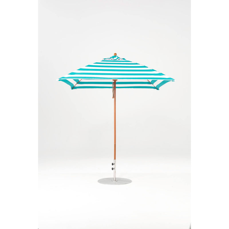 7.5 Ft Square Frankford Patio Umbrella- Pulley Lift- Wood Grain Frame