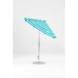 7.5 Ft Octagonal Frankford Patio Umbrella- Crank Auto-Tilt- Polished Silver Anodized Frame